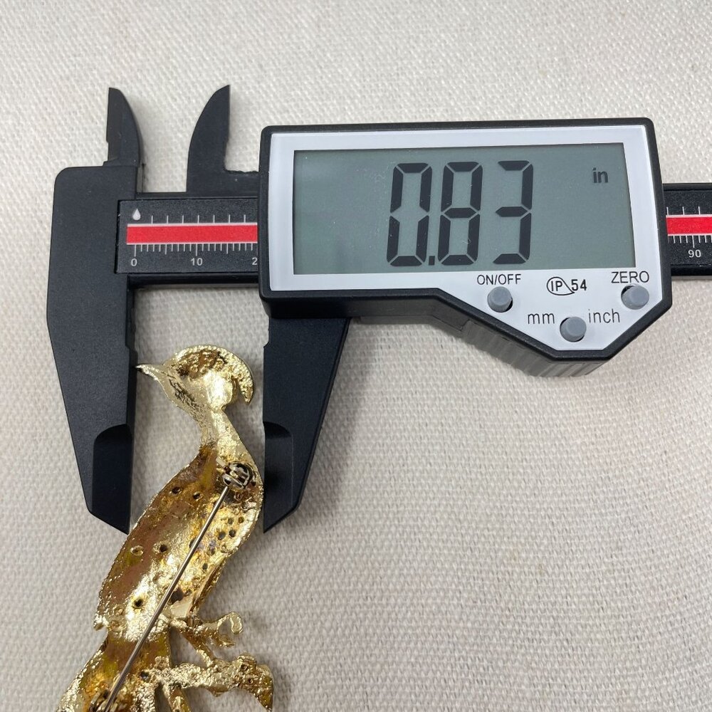 Vintage Enamel Rhinestone Peacock Brooch Pin Multicolor Bird Novelty - Picture 12 of 12